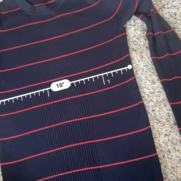 Athleta Navy Sweater with Red Stripes Women’s Small GUC Super Stretchy - Picture 10 of 10